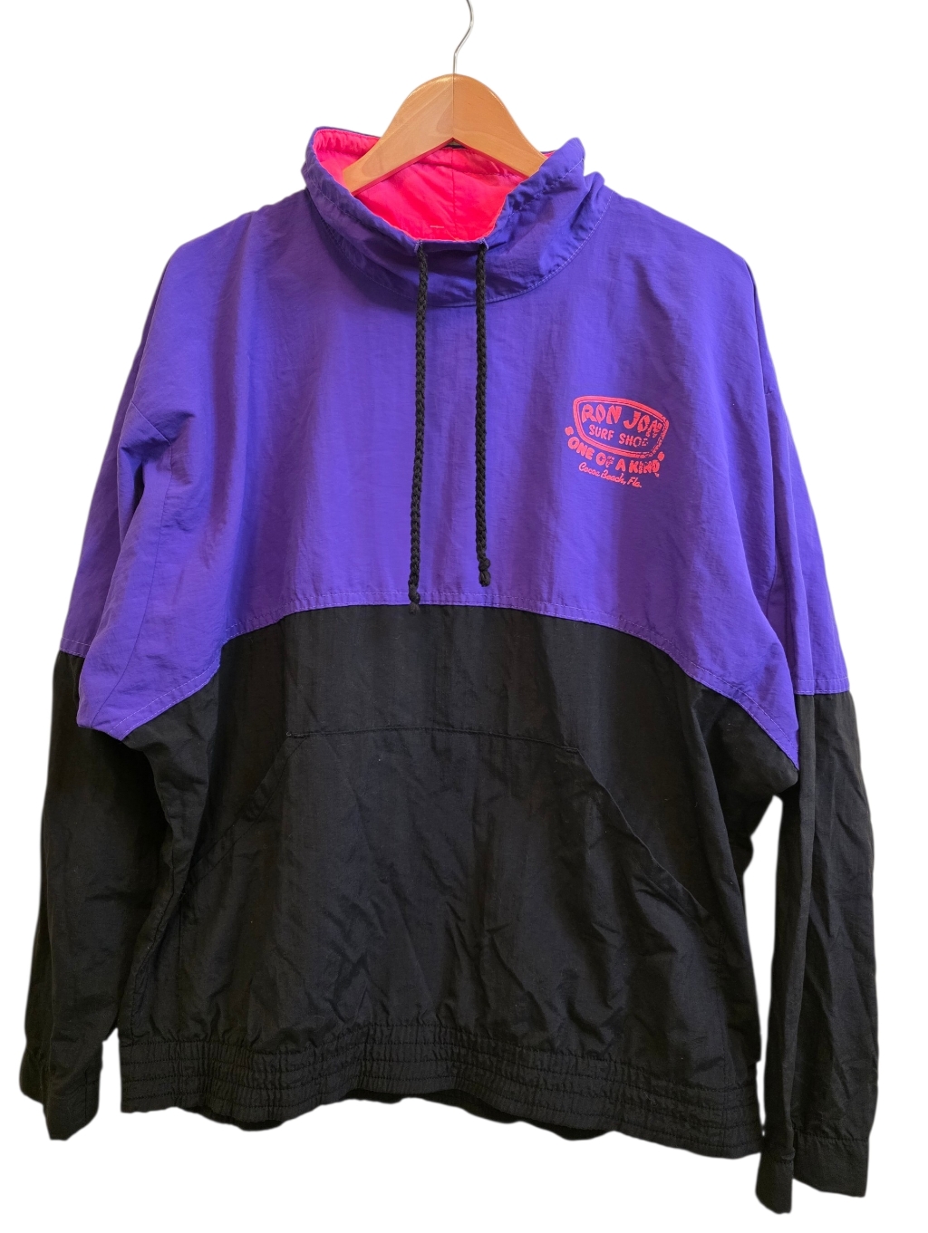 Ron Jon Surf Shop Vintage 90s Colorblock Mock Neck Pullover Windbreaker Vguc
